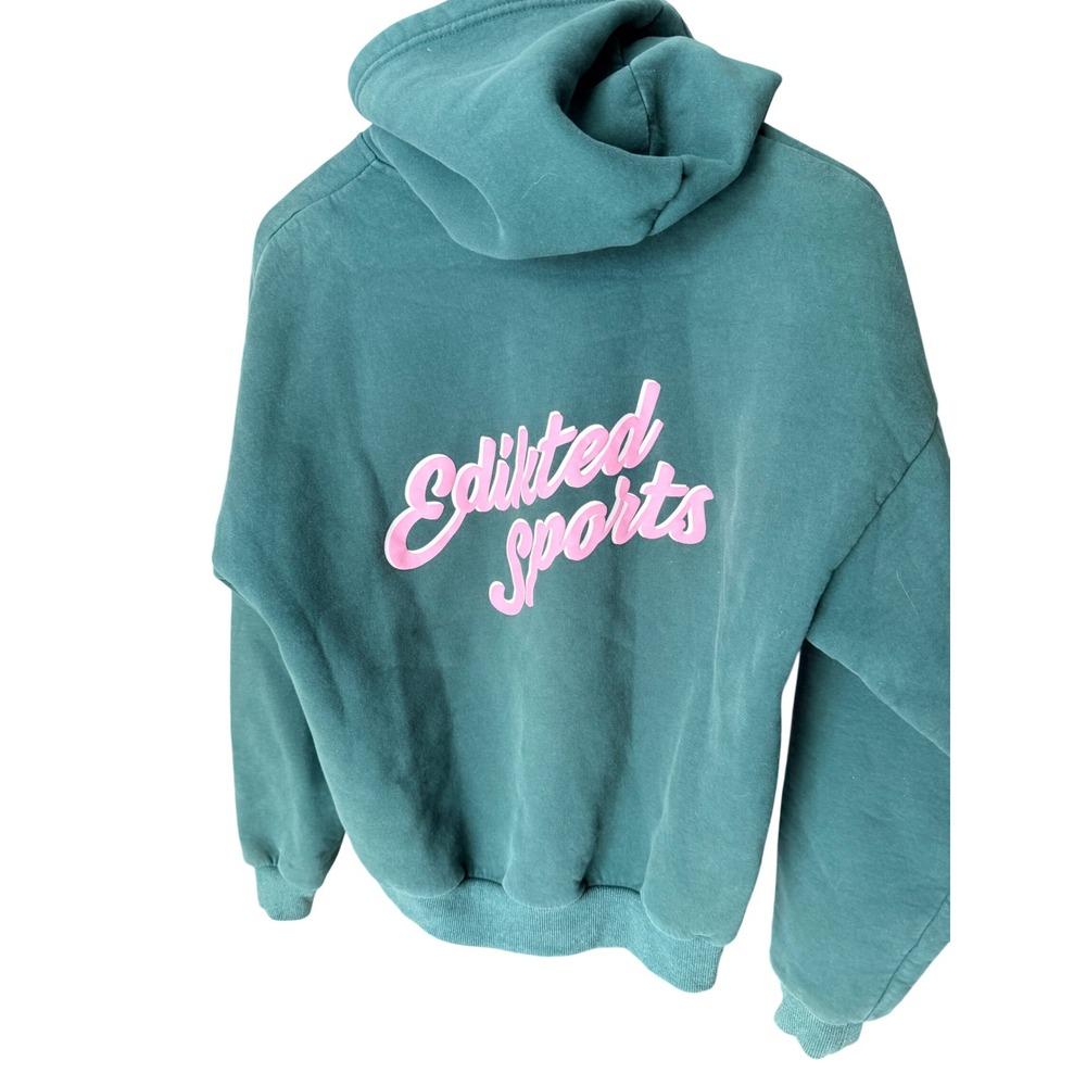 Edikted Sports Graphic Hoodie Forest Green Size XS